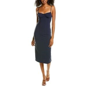 We Wore What Womens Ruched Sleeveless Slip Dress Blue Small